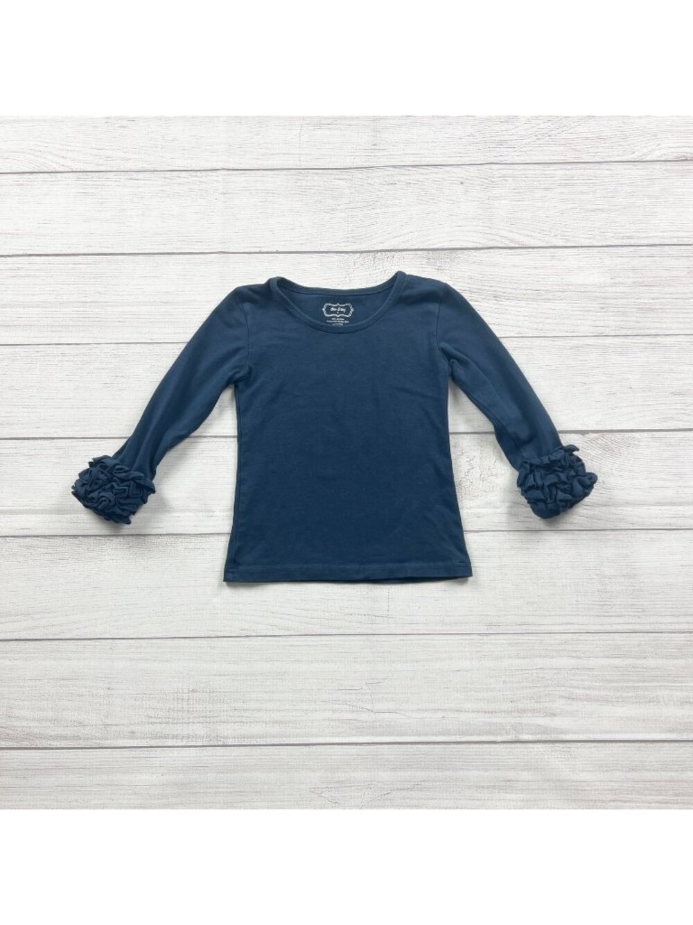 Sew Sassy Ruffle Cuff Top Toddler Girls Long Sleeve Shirt Layering Basic 2T